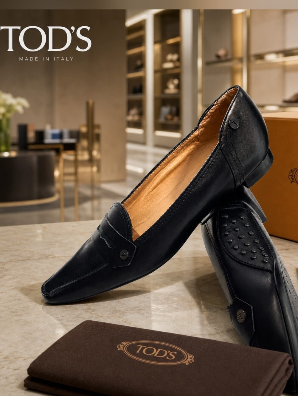 Tod's Black Leather Loafers. Like New.